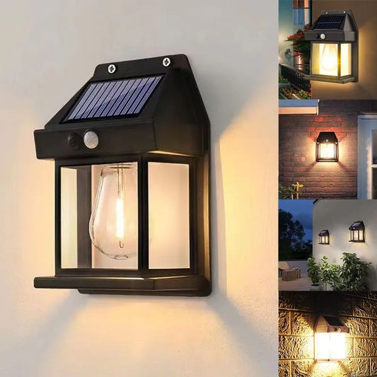 Solar Wall Lights |PACK OF- 1| Outdoor Wireless Motion Sensor Lanterns with 3 Lighting