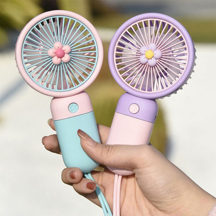 PACK OF 2 Portable Cartoon Shaped Handheld USB Rechargeable Small Fan & Student Desktop Phone Holder (Pack Of 2)