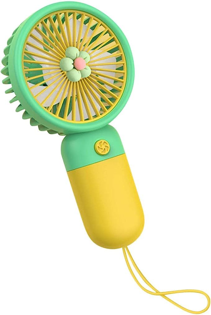 PACK OF 2 Portable Cartoon Shaped Handheld USB Rechargeable Small Fan & Student Desktop Phone Holder (Pack Of 2)