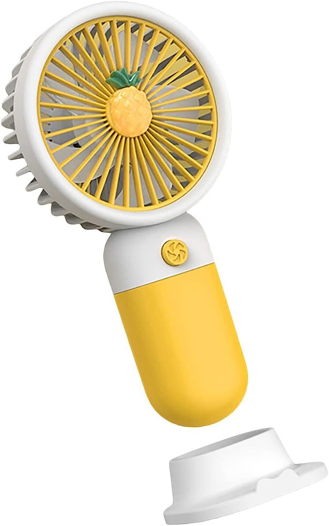 PACK OF 2 Portable Cartoon Shaped Handheld USB Rechargeable Small Fan & Student Desktop Phone Holder (Pack Of 2)
