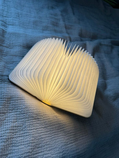 Anwick Lamp Book Large Size Folding Mood Light, Novelty LED Night Light, USB Large Capacity Rechargeable Wooden Table Lamp
